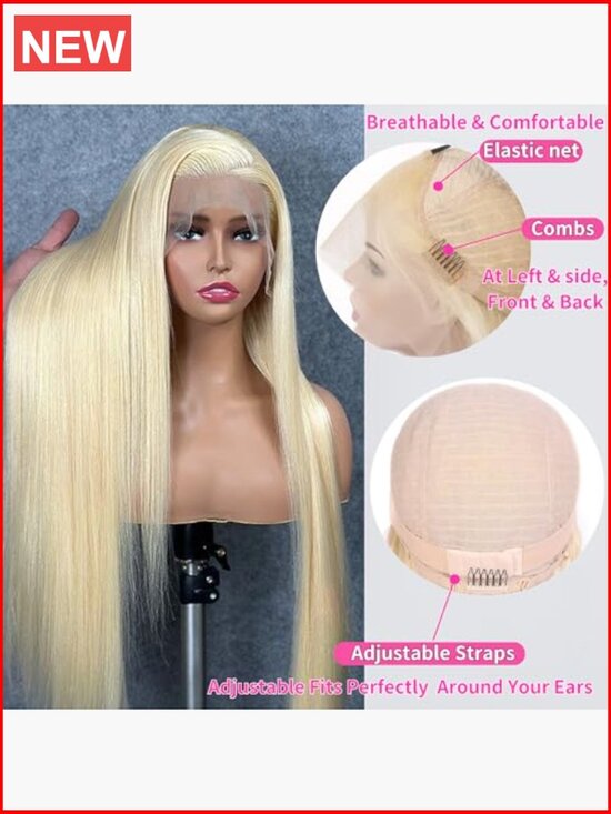 26 Inch 613 Lace Front Wig Human Hair 13X4 Straight HD Transparent Lace Frontal main image 4